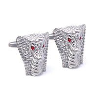 MarZthomson Cobra Cufflinks with Red Crystals M-Cufflinks.com.sg