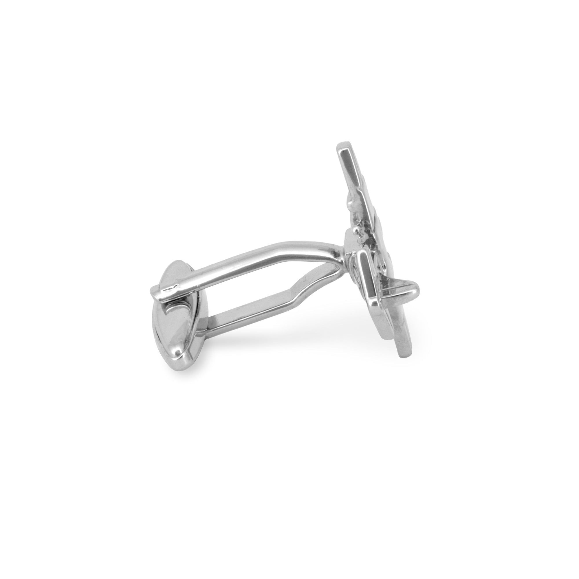 MarZthomson Fighter Jet Cufflinks in Silver - aeroplane Cufflinks-Cufflinks.com.sg