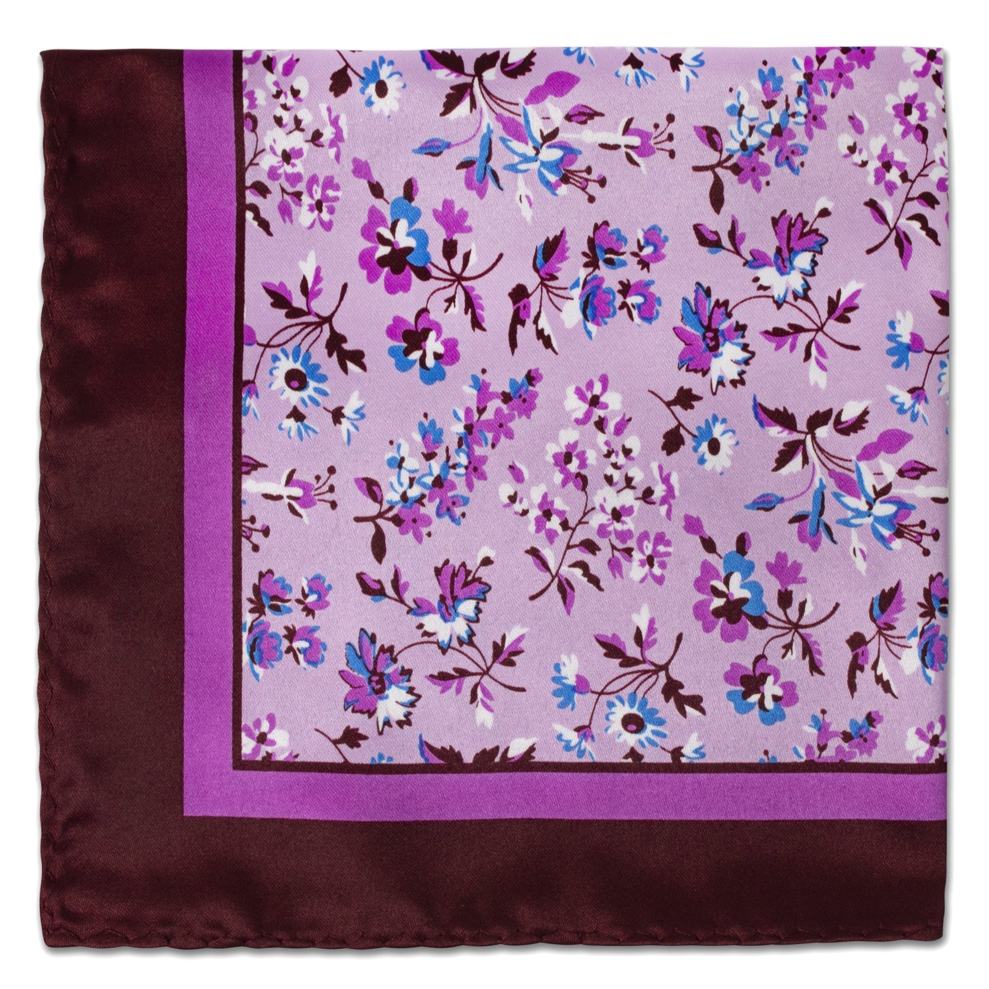 MarZthomson Garden Flower Print Pocket Square-Pocket Squares-MarZthomson-Purple - Purple-Cufflinks.com.sg