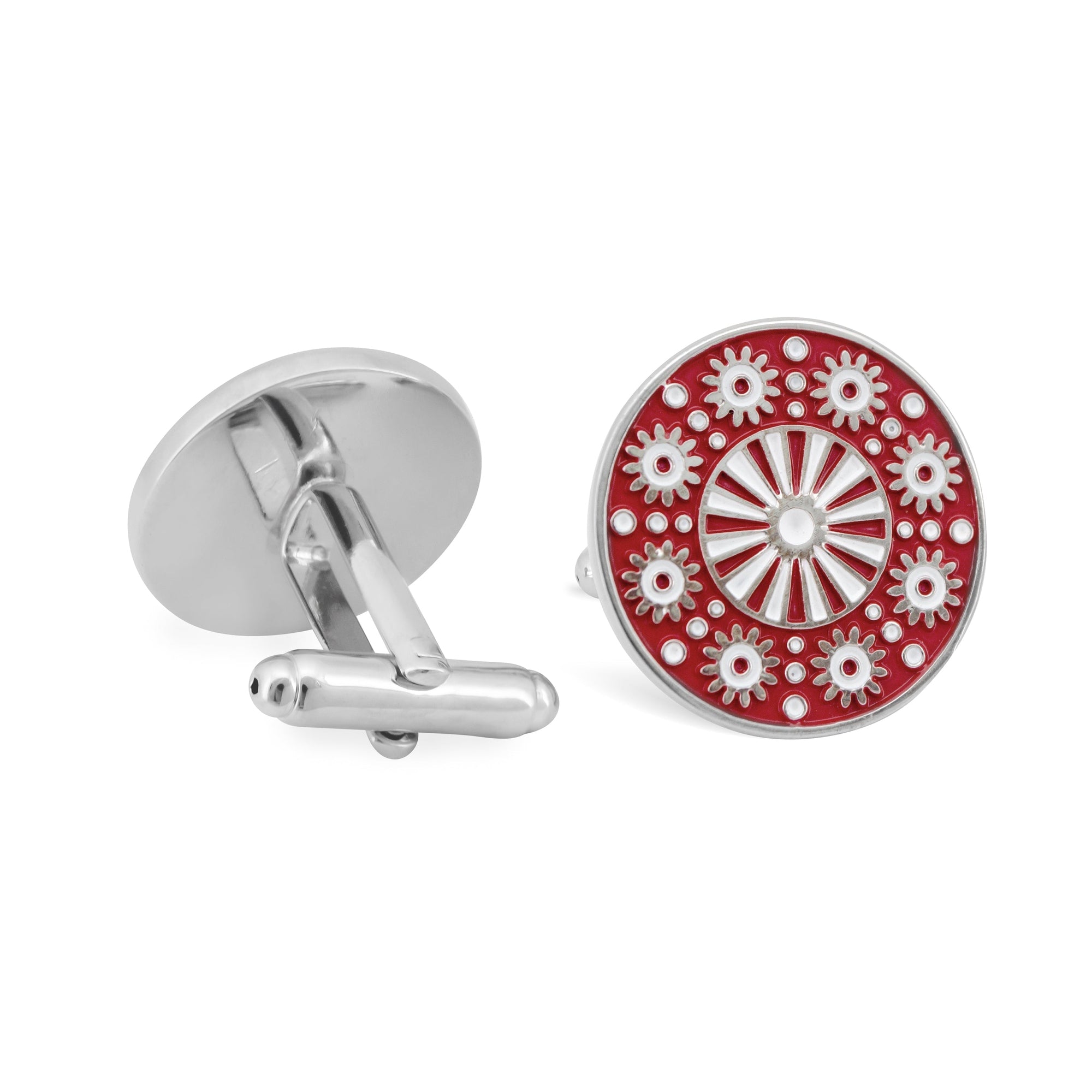 MarZthomson Enamel Round Floral Cufflinks-Cufflinks.com.sg