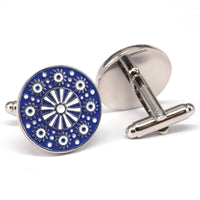 MarZthomson Red Enamel Round Floral Cufflinks J-MarZthomson-Cufflinks.com.sg