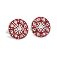 MarZthomson Enamel Round Floral Cufflinks-Cufflinks.com.sg