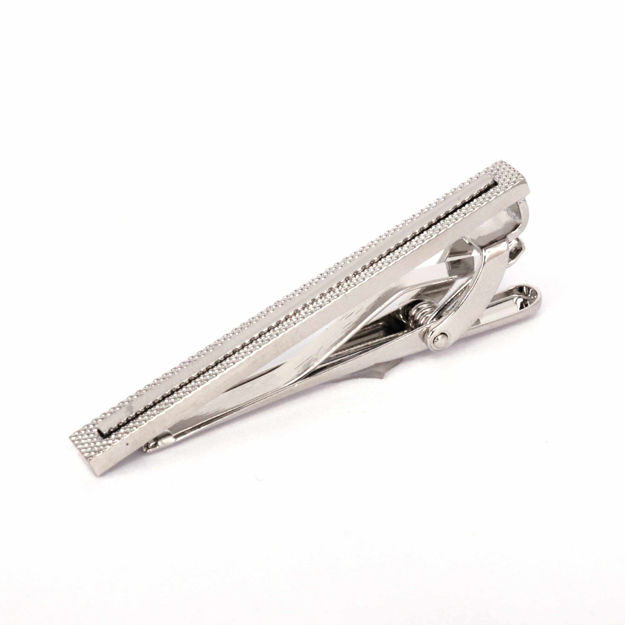 Marzthomson Embossed Tie Bar 5cm-Tie Clip-MarZthomson-Silver-Cufflinks.com.sg