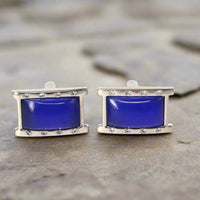 Marzthomson Fiber Optic with 8 Crystals Rectangular Cufflinks-Cufflinks.com.sg