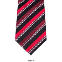 8cm University Striped Tie with Wave Detail Tie in Red and Maroon J-Cufflinks.com.sg | Neckties.com.sg