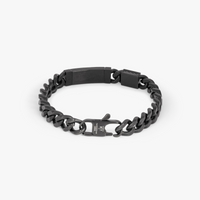 Meccanico Bracelet with Black Carbon Fibre in Black Plated Stainless Steel-Bracelets-Tateossian-Cufflinks.com.sg