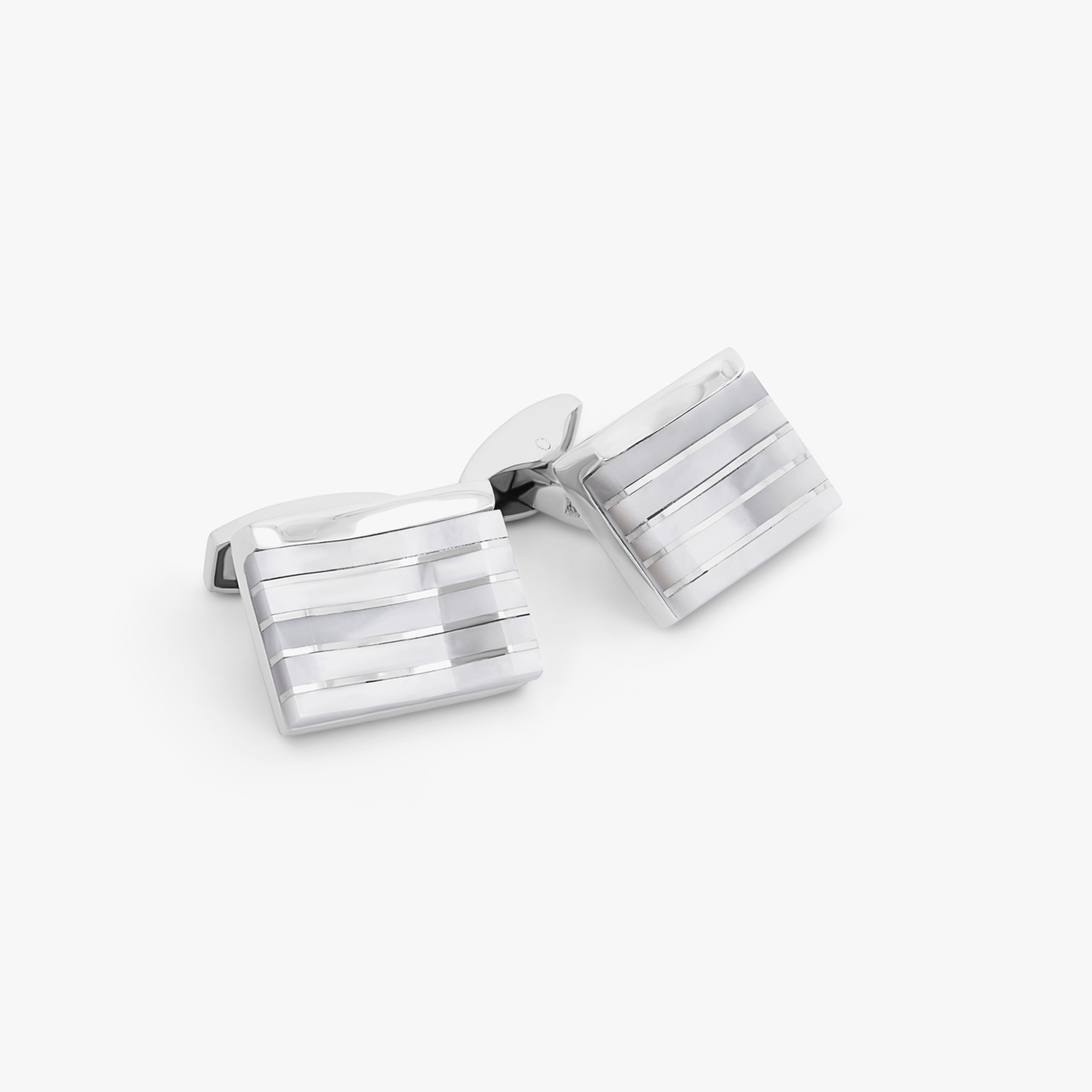 Mosaic City Line rectangular cufflinks in multicolour tones-Semi-Precious Stones Cufflinks-Tateossian-White Tones-Cufflinks.com.sg