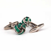 Neon Green enamel Knot Cufflinks J-MarZthomson-Cufflinks.com.sg