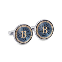 ONLINE EXCLUSIVE Gold Monogram Cufflinks with Lacquer Finish-Cufflinks.com.sg