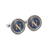 ONLINE EXCLUSIVE Gold Monogram Cufflinks with Lacquer Finish-Cufflinks.com.sg