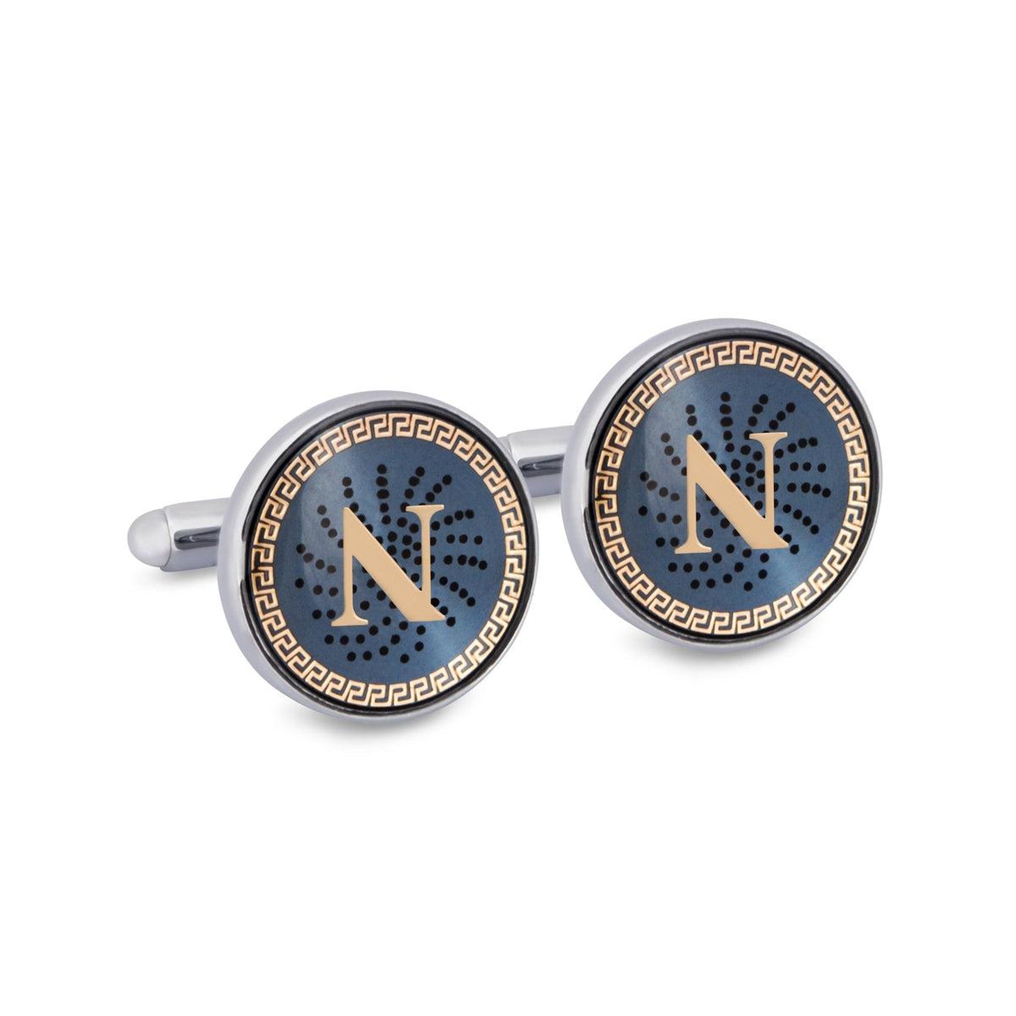 ONLINE EXCLUSIVE Gold Monogram Cufflinks with Lacquer Finish-Cufflinks.com.sg