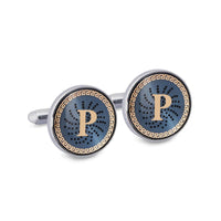 ONLINE EXCLUSIVE Gold Monogram Cufflinks with Lacquer Finish-Cufflinks.com.sg