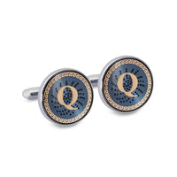 ONLINE EXCLUSIVE Gold Monogram Cufflinks with Lacquer Finish-Cufflinks.com.sg