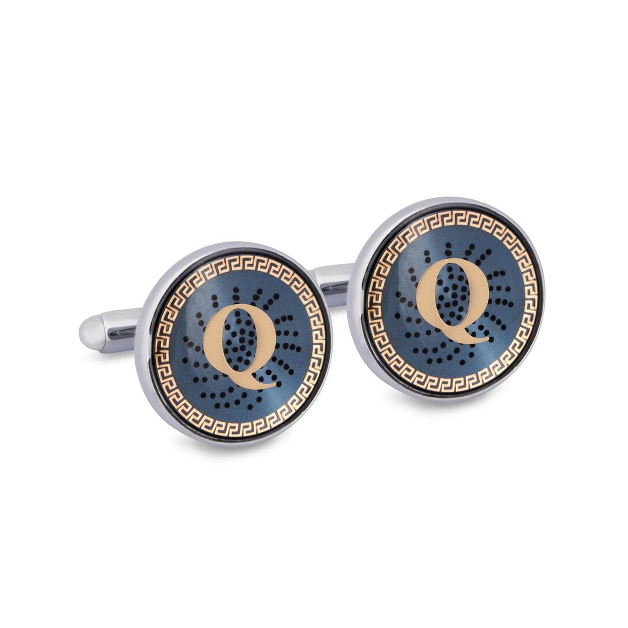 ONLINE EXCLUSIVE Gold Monogram Cufflinks with Lacquer Finish-Cufflinks.com.sg