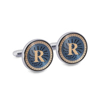 ONLINE EXCLUSIVE Gold Monogram Cufflinks with Lacquer Finish-Cufflinks.com.sg