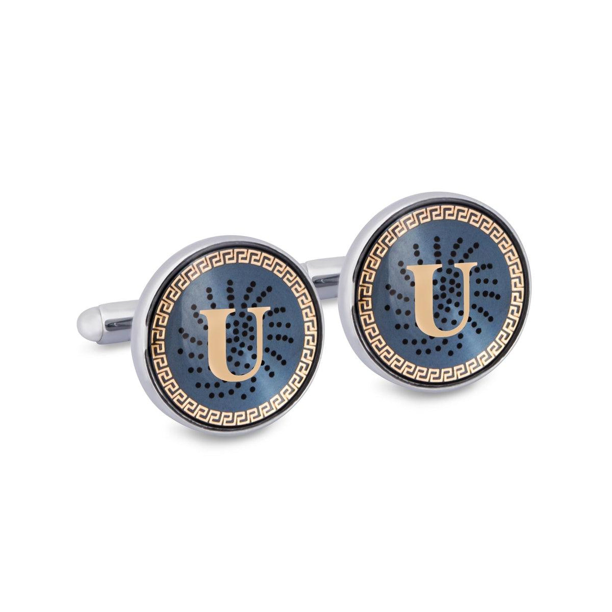 ONLINE EXCLUSIVE Gold Monogram Cufflinks with Lacquer Finish-Cufflinks.com.sg