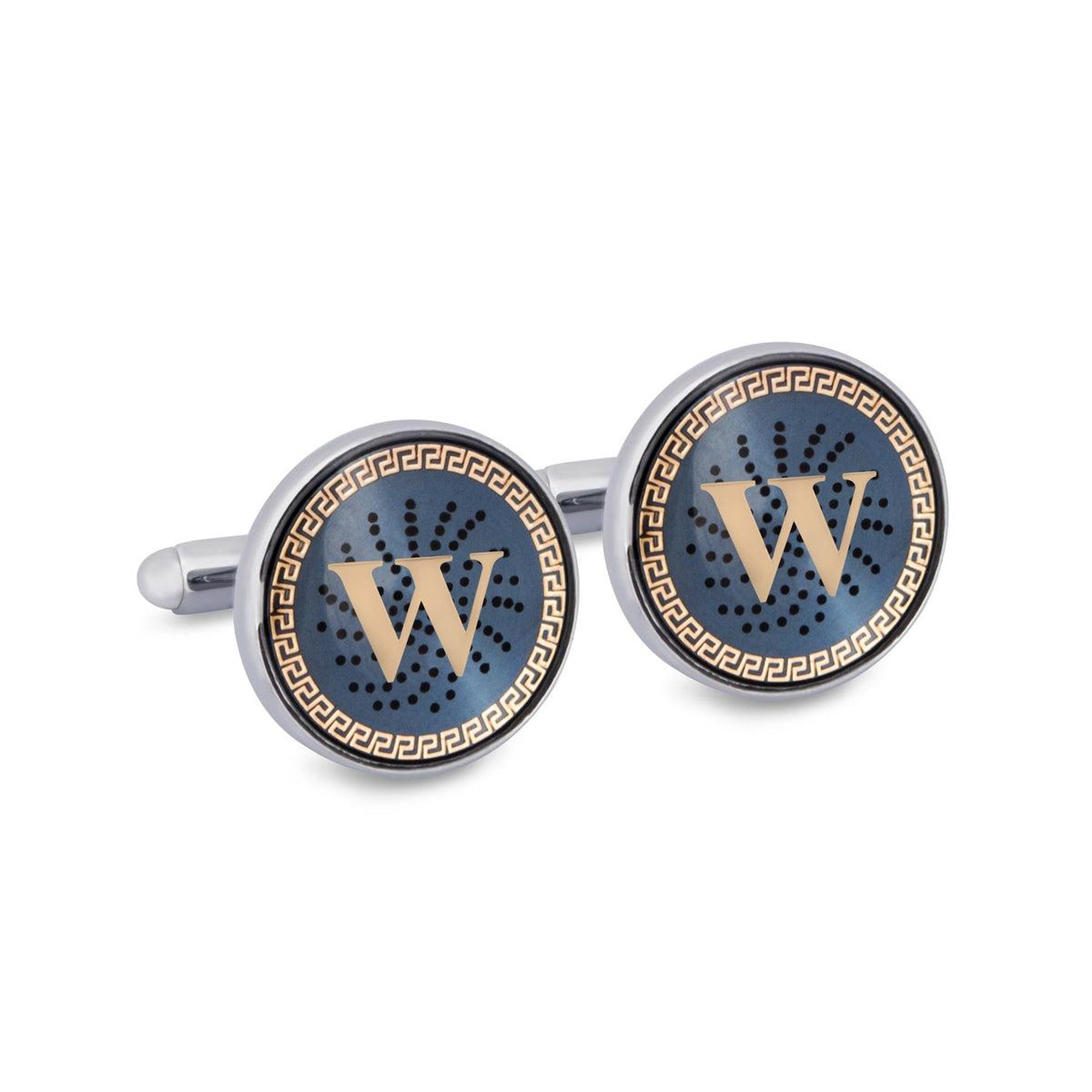 ONLINE EXCLUSIVE Gold Monogram Cufflinks with Lacquer Finish-Cufflinks.com.sg