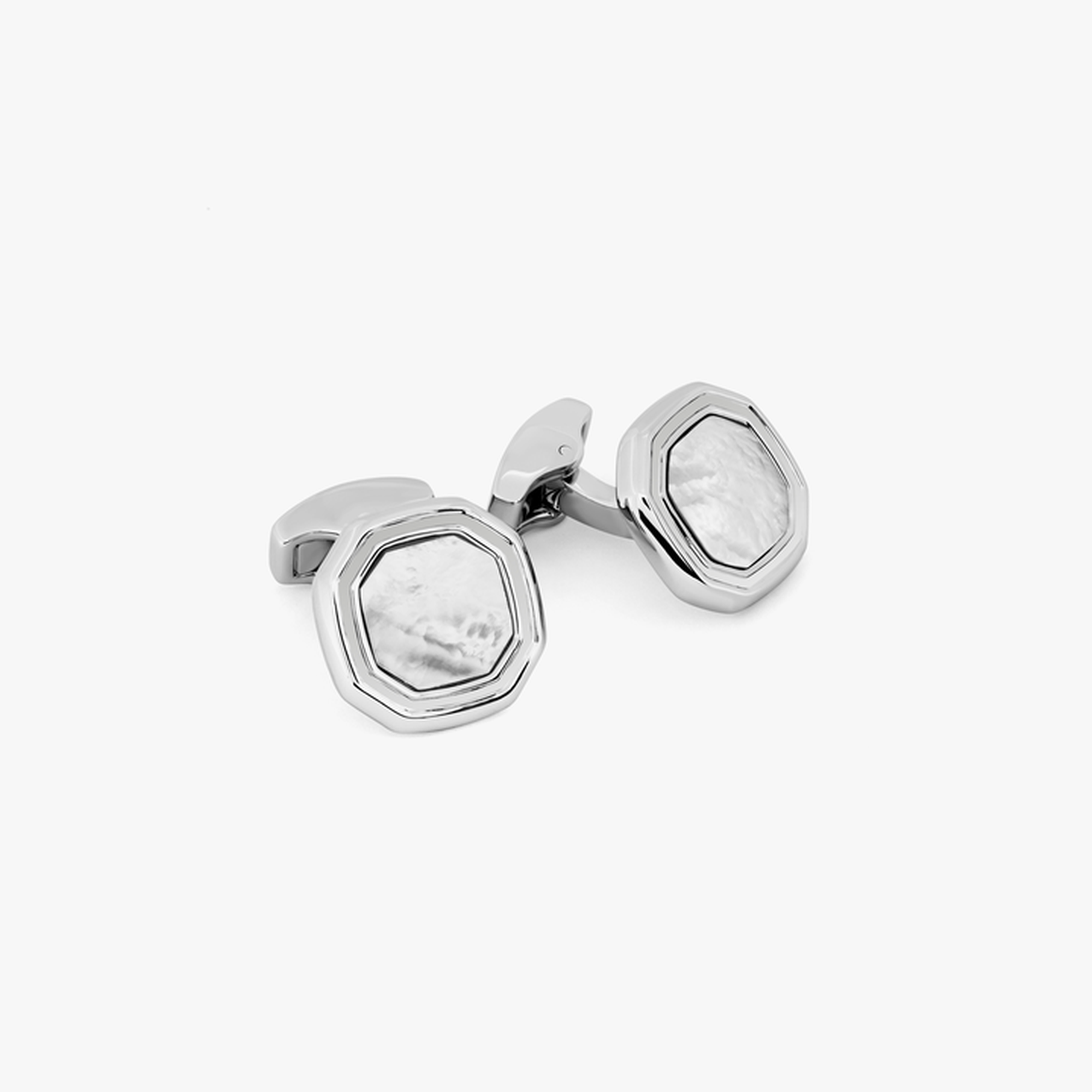 Octagon Cufflinks Onyx/ Lapis / MOP / Tiger Eye with Rhodium inish-Cufflinks.com.sg | Neckties.com.sg-Cufflinks.com.sg