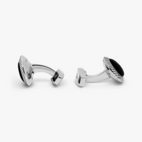 Onyx Bullseye cufflinks-Cufflinks.com.sg