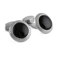 Onyx Bullseye cufflinks-Cufflinks.com.sg
