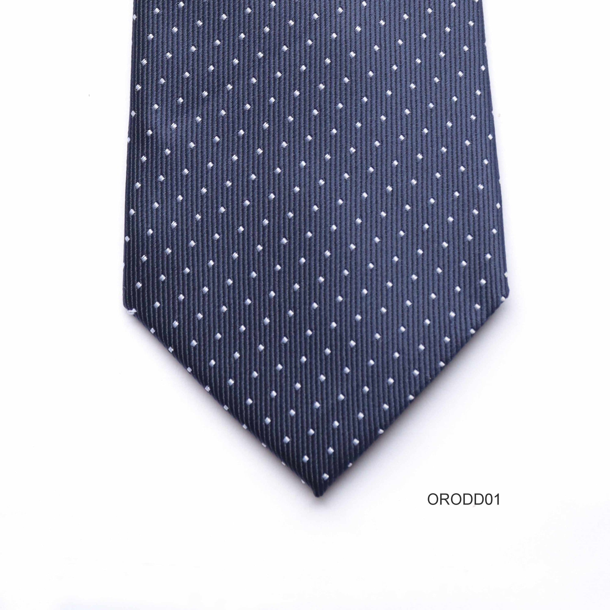 Orotie 8cm Classic Small White Dot with Navy Blue-Cufflinks.com.sg