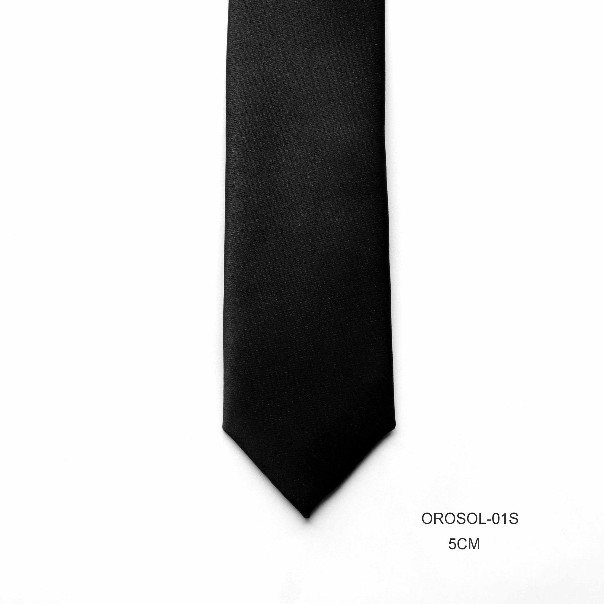 Orotie Satin Slim in Black-Cufflinks.com.sg