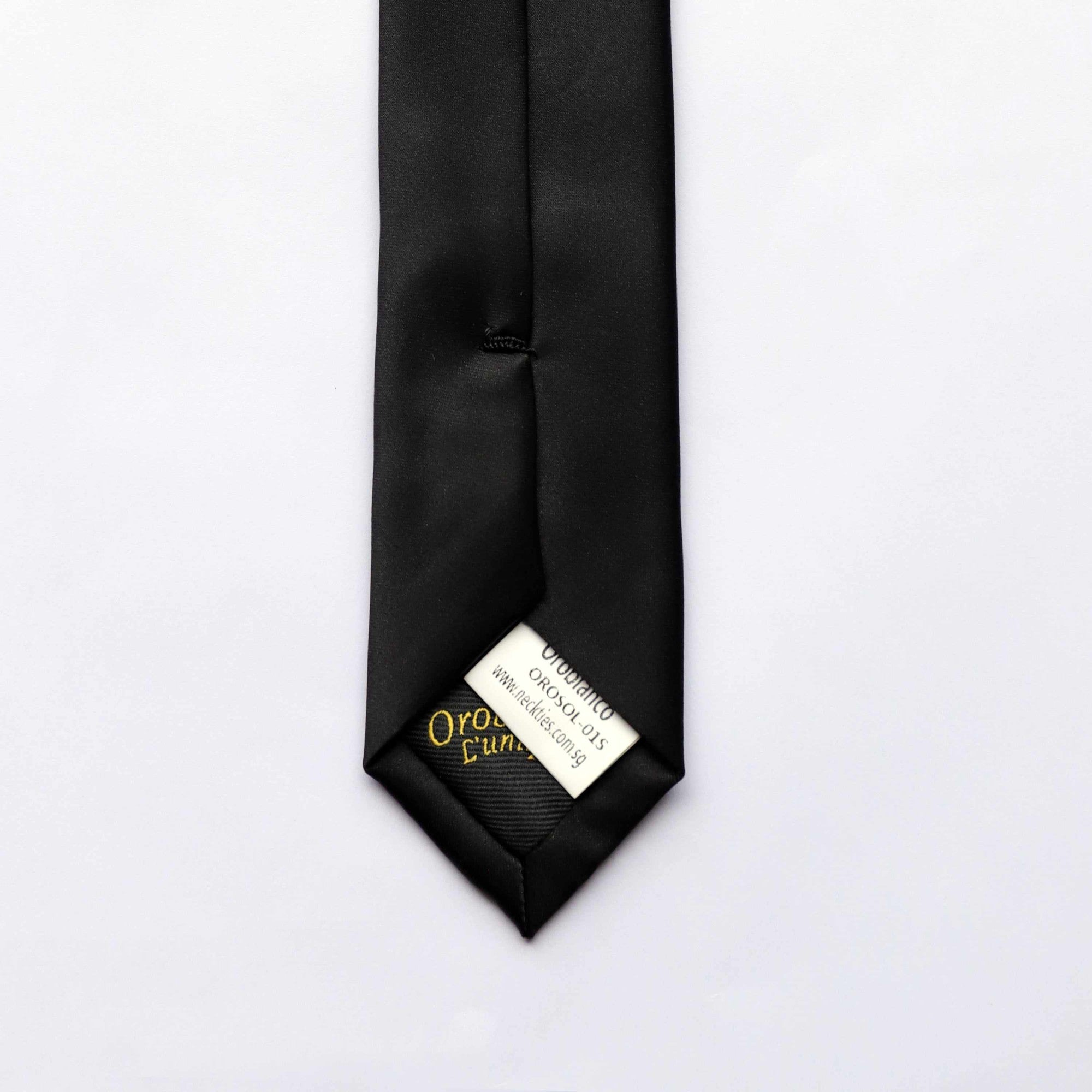 Orotie Satin Slim in Black-Cufflinks.com.sg