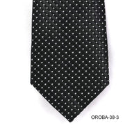 Orotie textured with Small Dots Tie in Black-Neckties-Orobianco L'unique-Cufflinks.com.sg