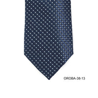 Orotie textured with Small Dots Tie in Dark Blue-Neckties-Orobianco-Cufflinks.com.sg