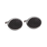 Oval Black Carbon Fibre Cufflinks Marzthomson Cufflink-Cufflinks.com.sg