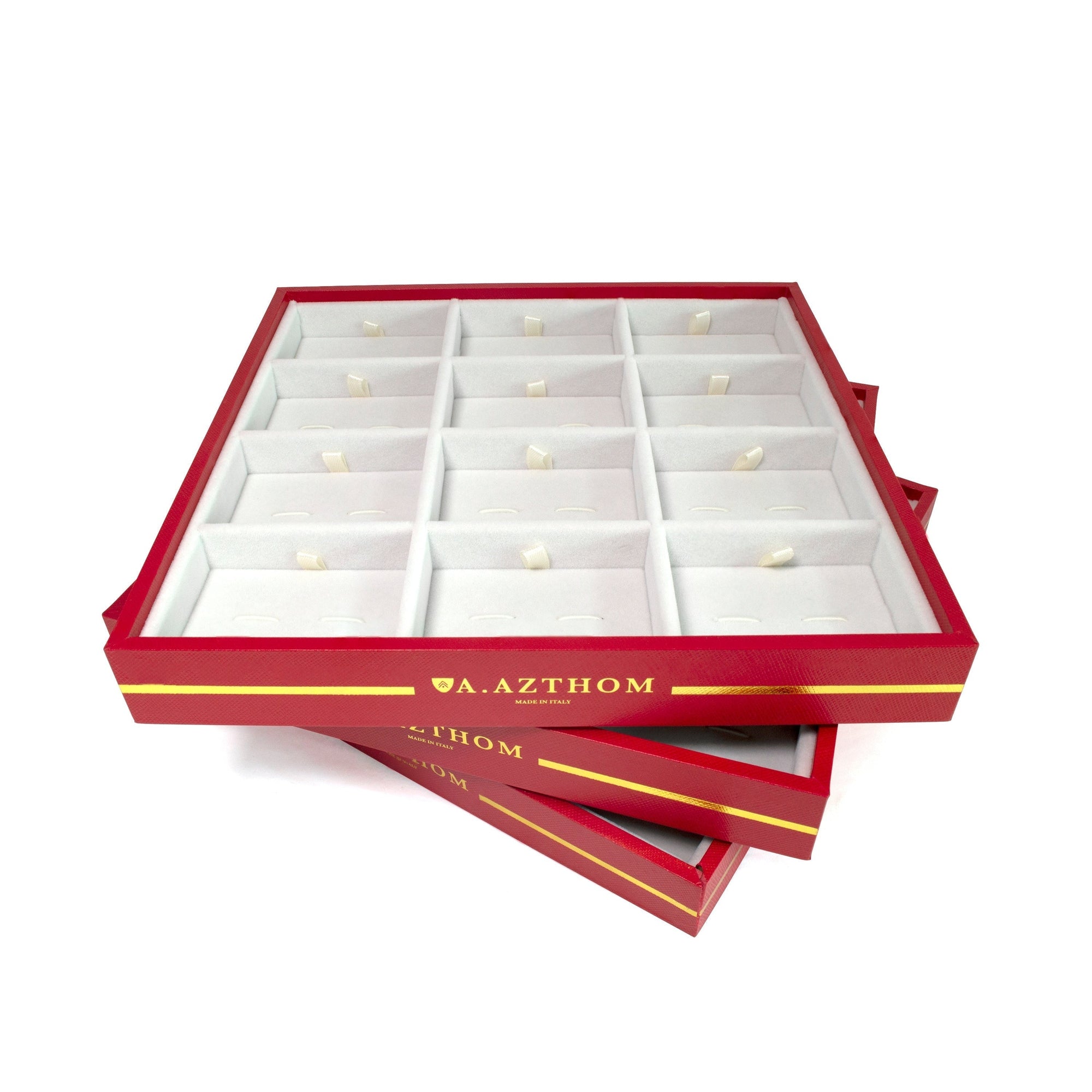 Professional Cufflinks Storage Tray in Red by Azthom-Cufflink Storage-A.Azthom-Cufflinks.com.sg