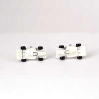 Racing Car Cufflinks, Red white and Silver M-Cufflinks.com.sg