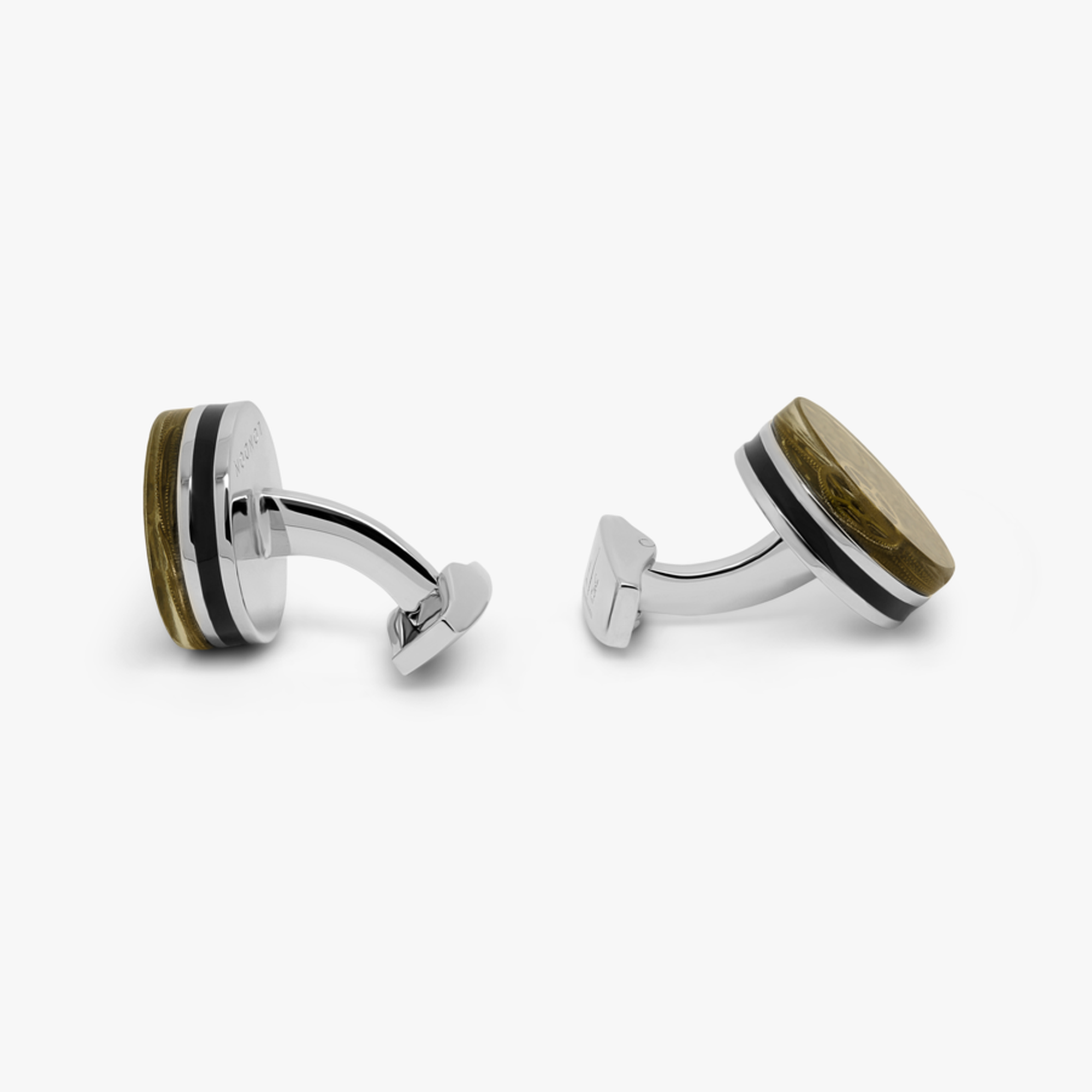 Resin Gear cufflinks in Clear with Rhodium Finish-Cufflinks.com.sg
