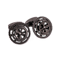 Rotatable Gunmetal Bike Gear Cufflinks-Cufflinks.com.sg