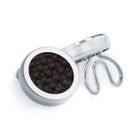 Round Black Carbon Fibre Button Covers-Button Covers-A.Azthom-Cufflinks.com.sg