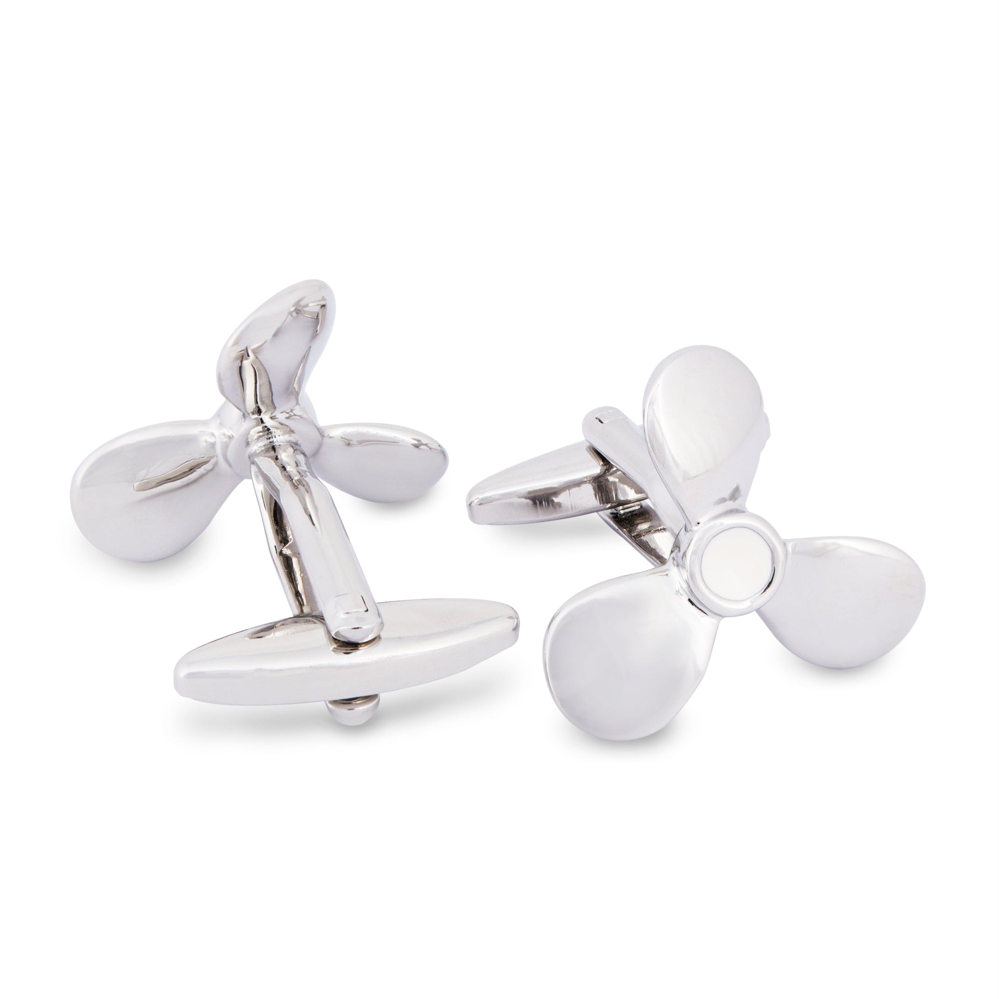 Silver Propeller Fan Cufflinks-Cufflinks.com.sg