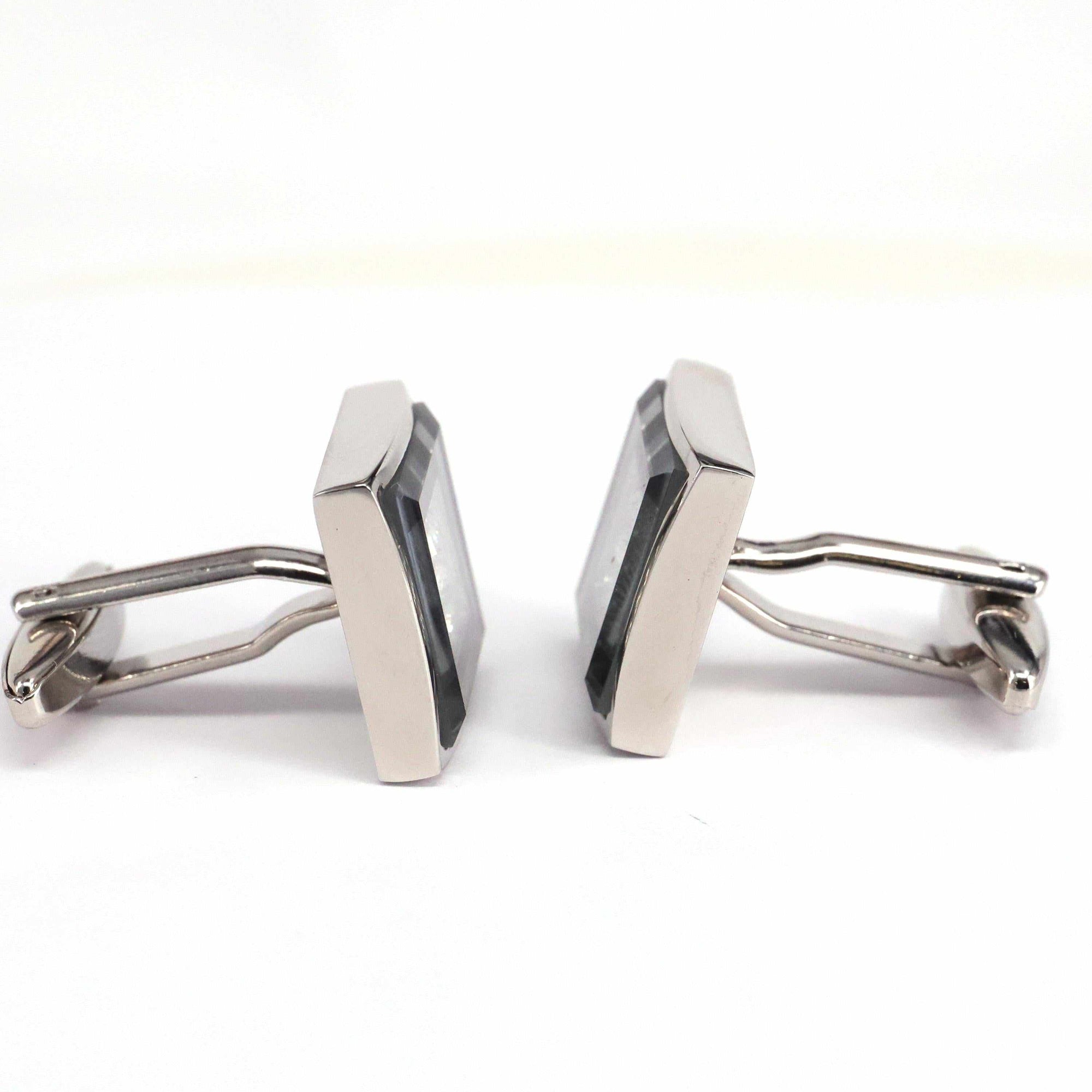 Square Cufflinks with Crystal Details-Cufflinks.com.sg