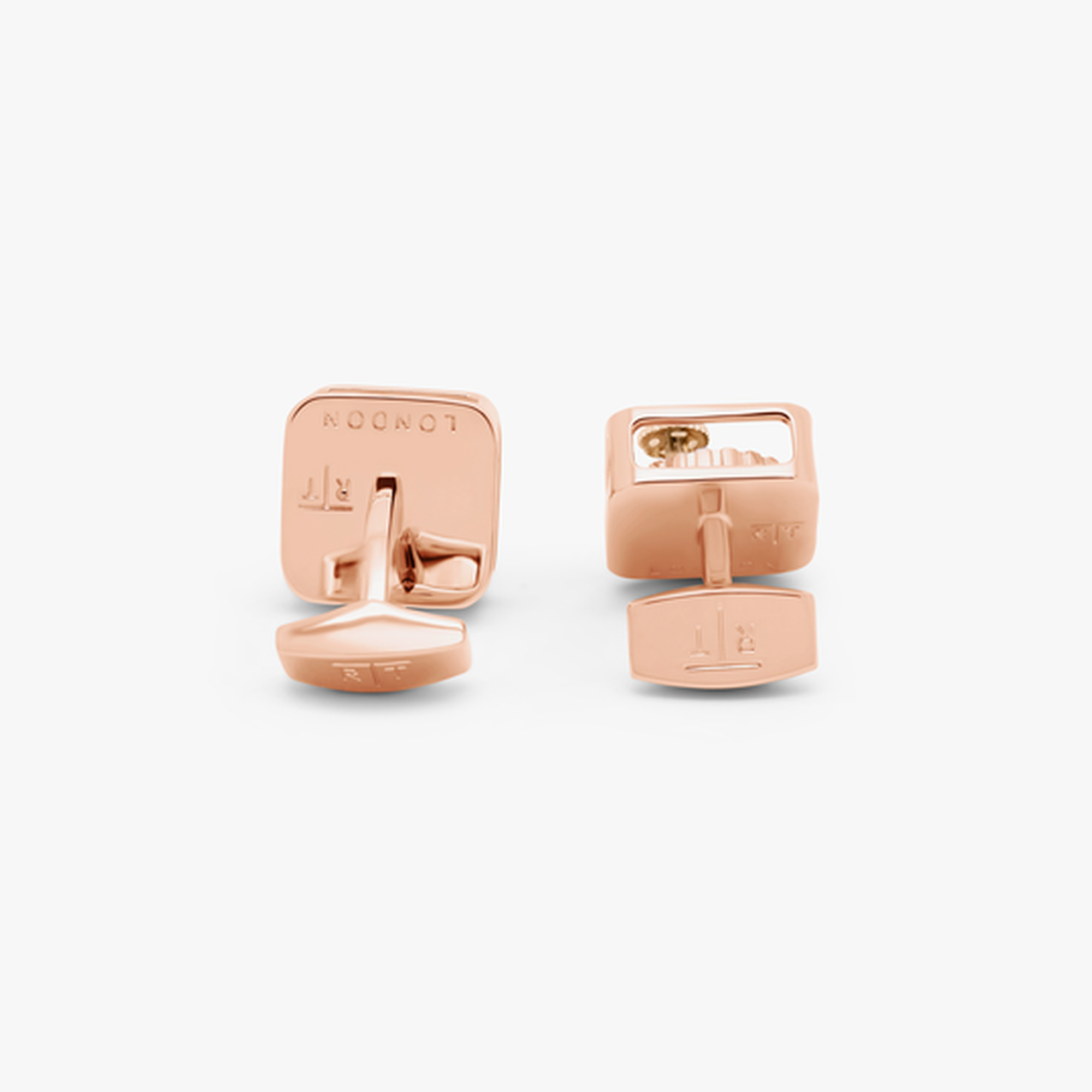 Square Gear cufflinks in rose gold plated stainless steel - Tateossian-Cufflinks.com.sg