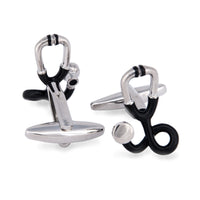 Stethoscope in Black Cufflinks-Novelty Cufflinks-MarZthomson-Cufflinks.com.sg