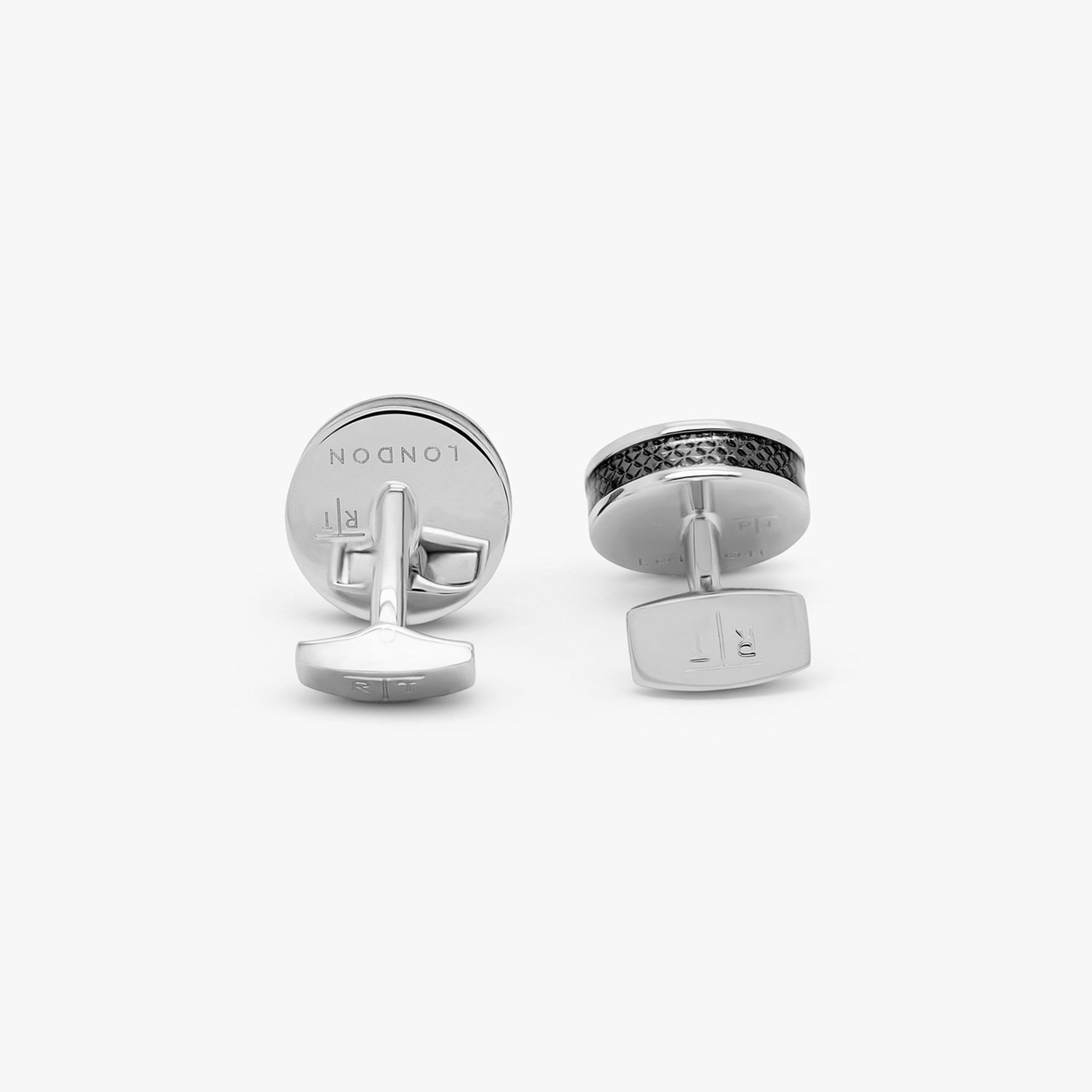 Tablet Cufflinks with Black Carbon Fibre-Classic Cufflinks-Tateossian-Cufflinks.com.sg