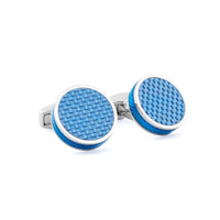 Tablet Cufflinks with Blue Carbon Fibre-Cufflinks.com.sg