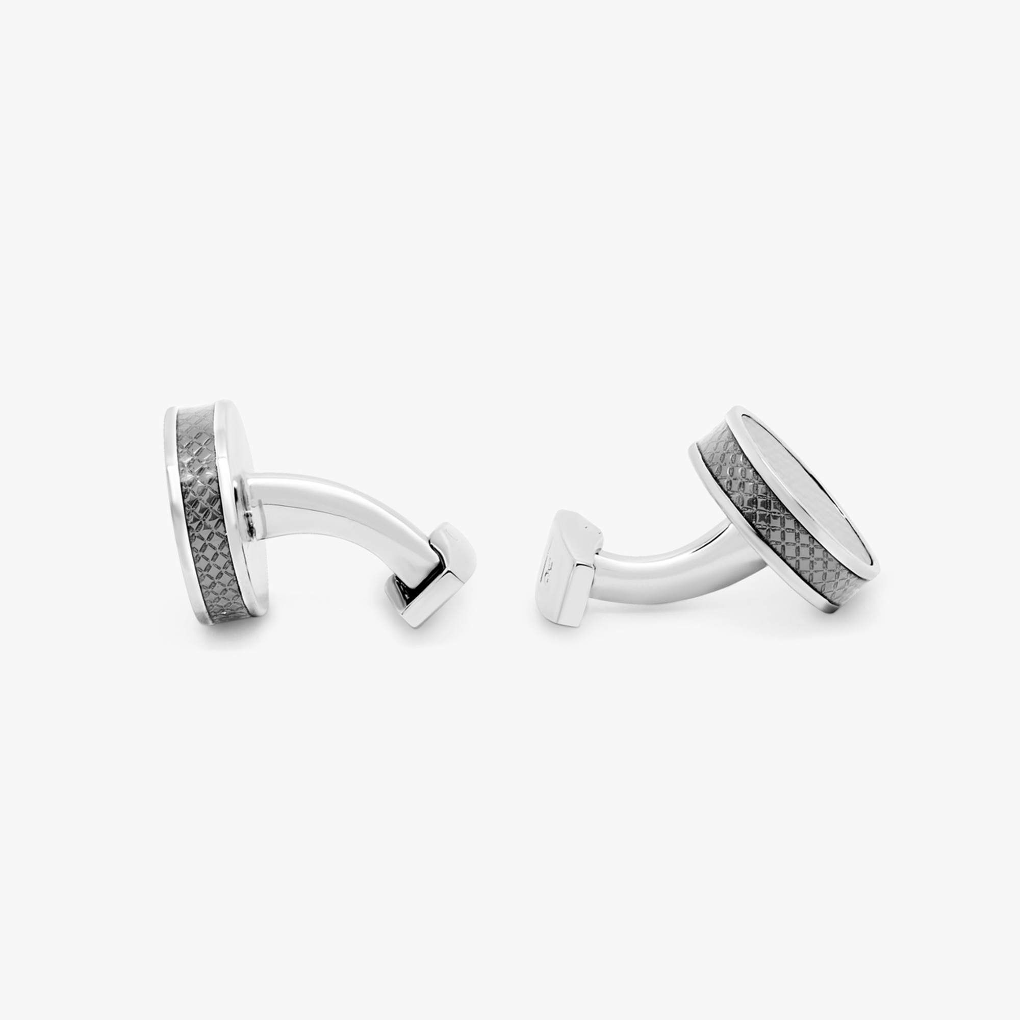 Tablet Cufflinks with Grey Carbon Fibre-Classic Cufflinks-Tateossian-Cufflinks.com.sg