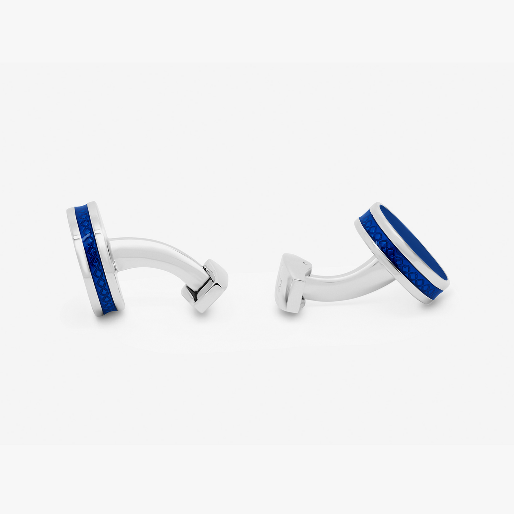 Tablet Ice cufflinks with blue enamel-Classic Cufflinks-Tateossian-Cufflinks.com.sg