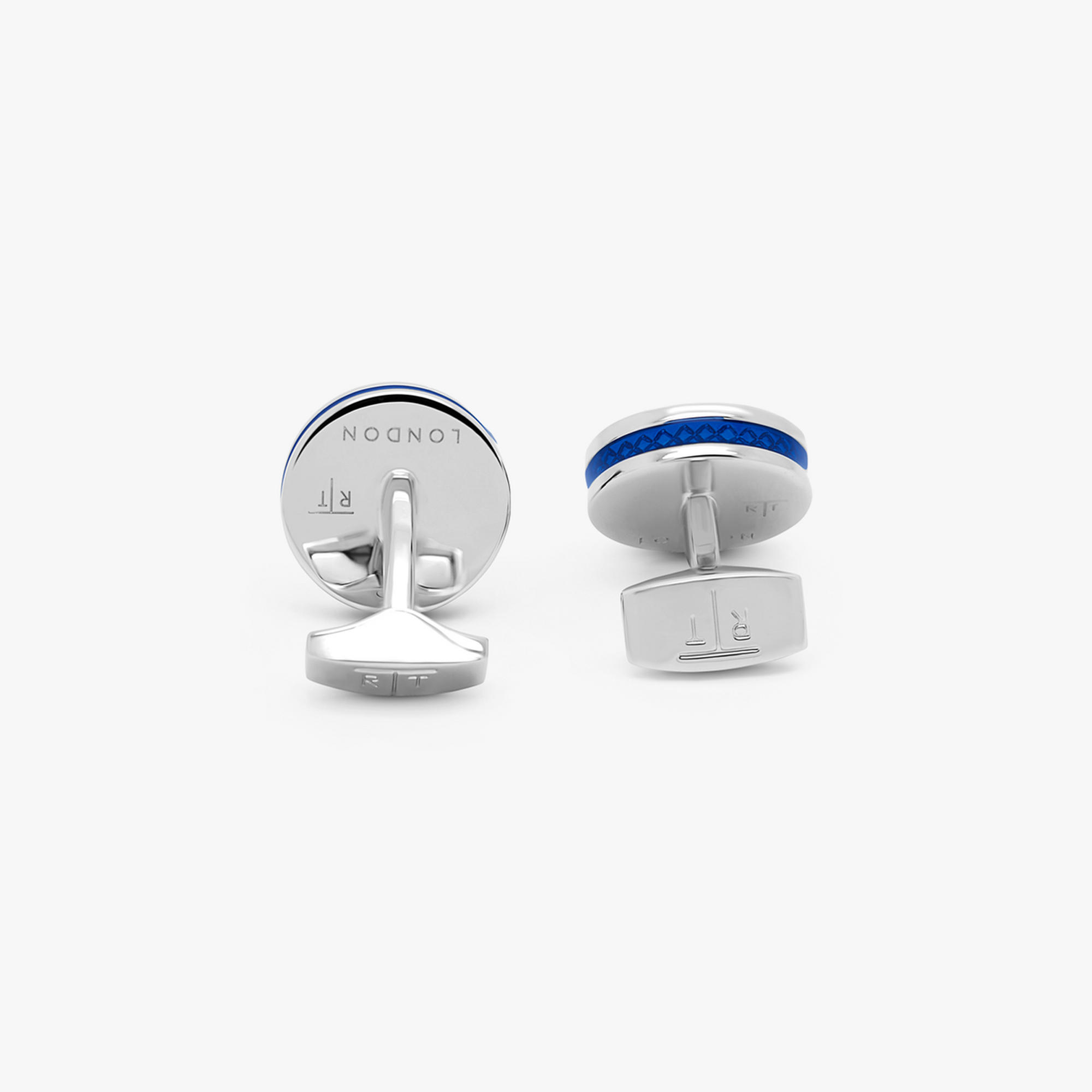 Tablet Ice cufflinks with blue enamel-Classic Cufflinks-Tateossian-Cufflinks.com.sg