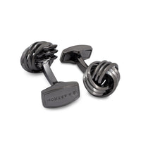 Wire Knot Ruthenium-plated Cufflinks-Cufflinks.com.sg