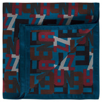 Zegna Logo Pocket Square in Teal-Pocket Squares-Ermenegildo Zegna-Cufflinks.com.sg