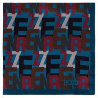 Zegna Logo Pocket Square in Teal-Pocket Squares-Ermenegildo Zegna-Cufflinks.com.sg