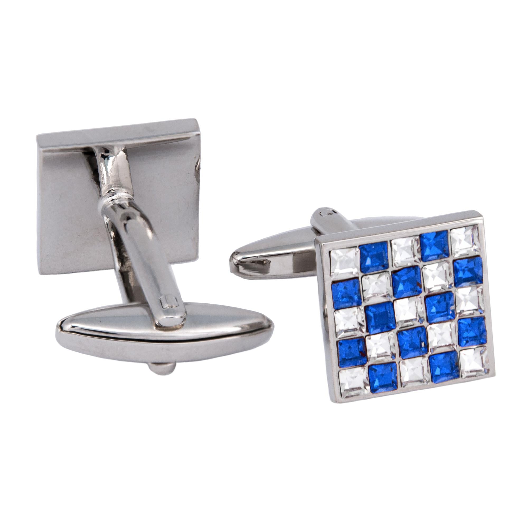 10 Blue and White Crystal Cufflinks (Online Exclusive)