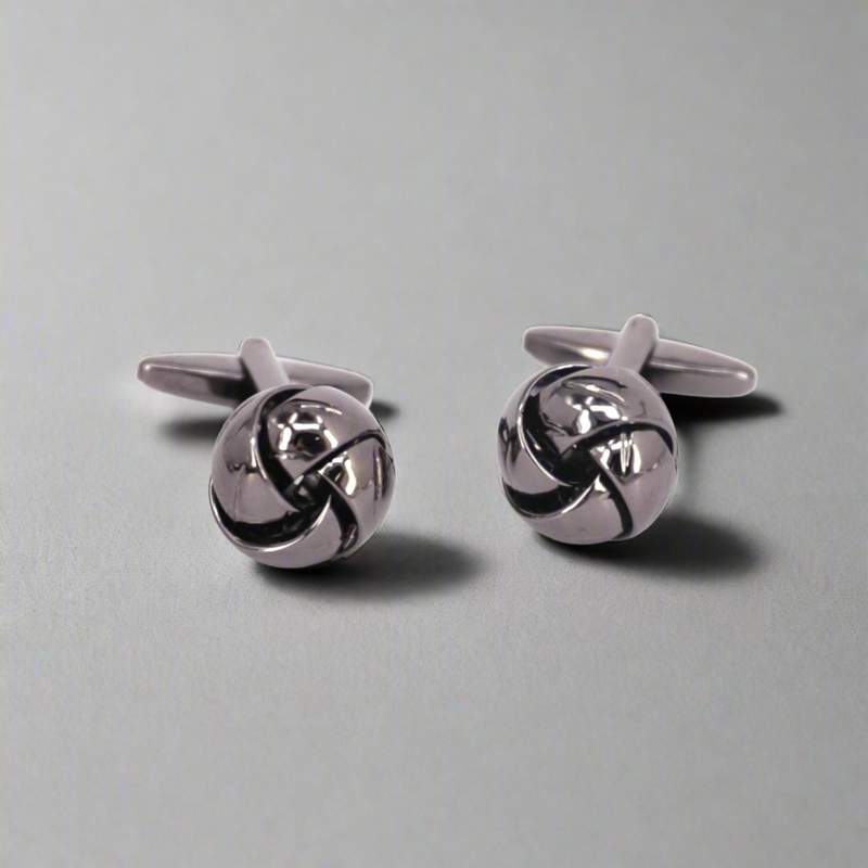 Silk Knot in Gun Metal  Cufflink