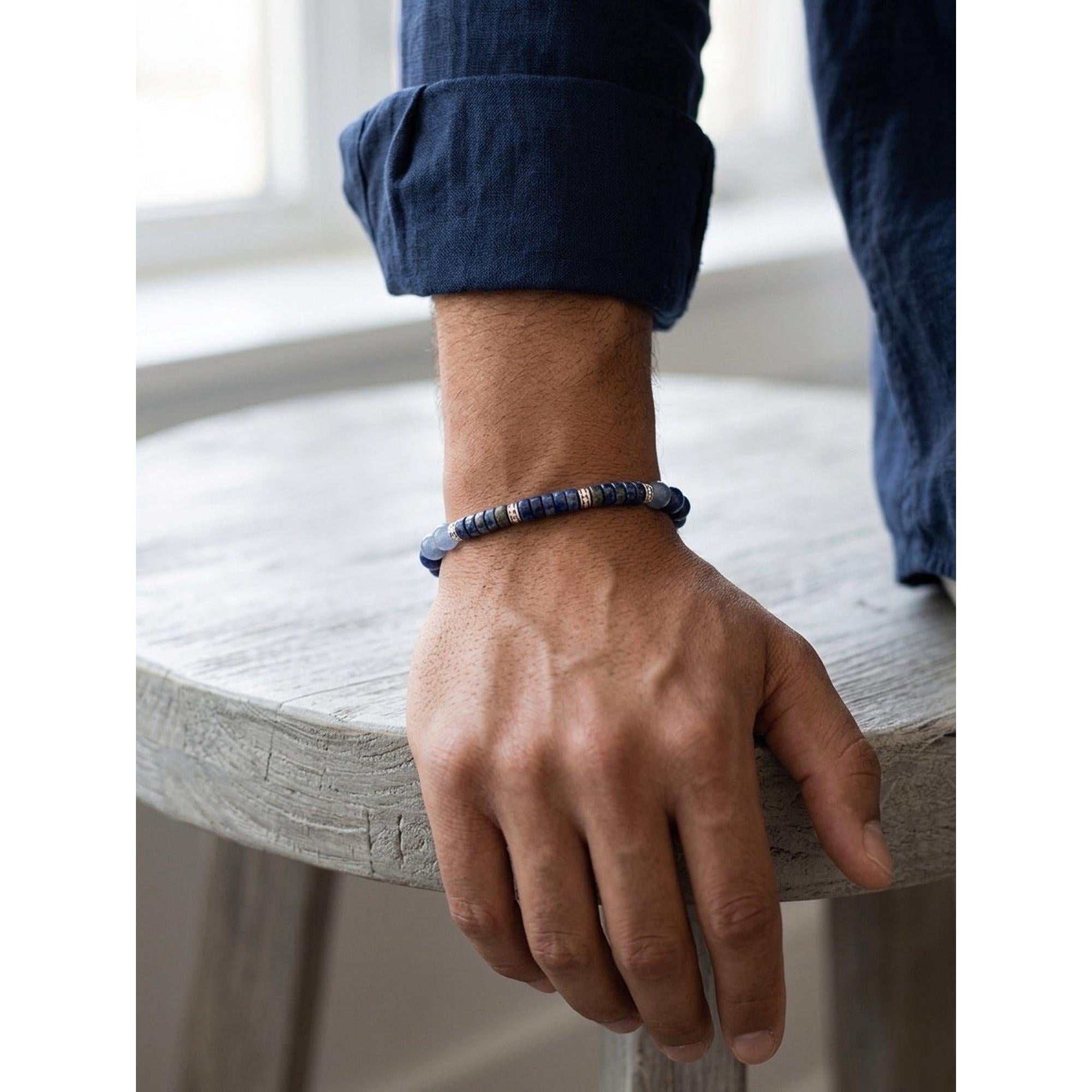 Orobianco Azure Balance Bracelet – Lapis Lazuli, Sodalite & Blue Agate